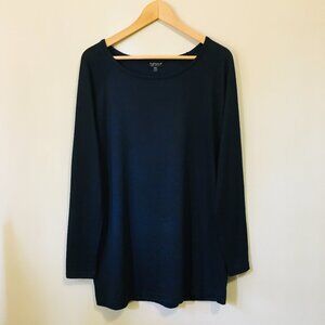 Topshop Dark Navy Blue Lightweight Knit Longline Sweater Top